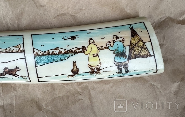 Клык моржа, роспись 625 грамм, фото №4