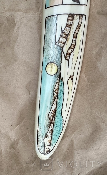 Клык моржа, роспись 625 грамм, фото №12