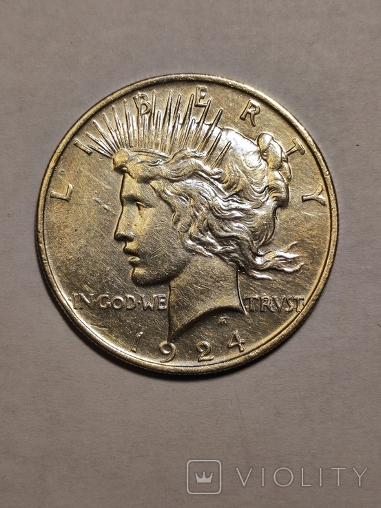 США. 1 доллар 1924 г. Мирный доллар #7, фото №2