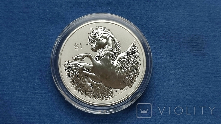 1 доллар 2023 Британские Виргинские Острова Пегас серебро 999, N#376697, фото №2