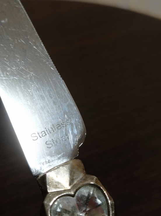 Нож свадебный с кристаллами, фото №4