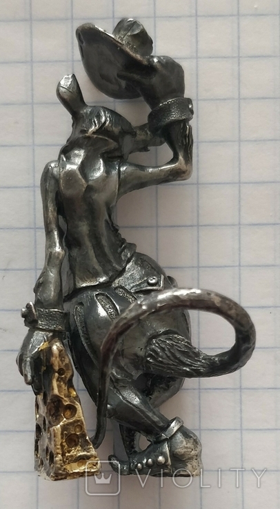 Статуэтка Крыса серебро 925, фото №4