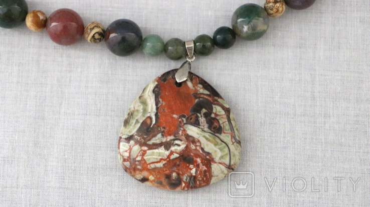 A set of natural stone jewelry, a necklace and a bracelet, photo number 4