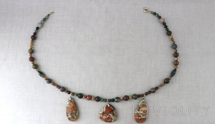 A set of natural stone jewelry, a necklace and a bracelet, photo number 7