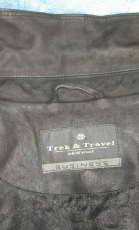Большая утеплённая мужская кожаная куртка TREK &amp; TRAVEL. Англия. 62р. Лот 1138, фото №7