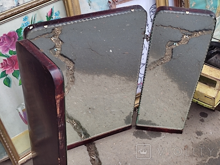 Старинное настольное зеркало -трельяж. конец 19-начало 20 века, фото №8