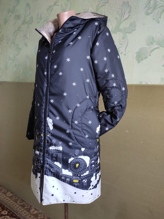 Пальто-плащ демисезон SnowTown с капюшоном ручной работы на стеганом синтепоне, новое, photo number 7