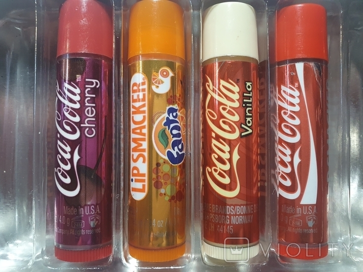 Бальзами для губ.LIP SMACKER. COCA-COLA. 4 стіка в подарунковому Боксі .USA ., фото №2