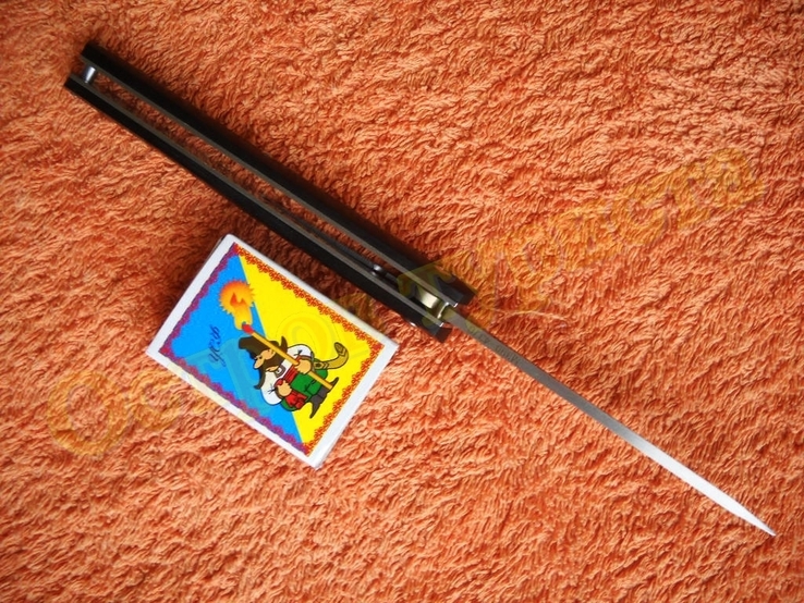 Нож складной полуавтомат на подшипниках Флиппер танто с чехлом, photo number 6