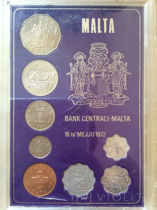 Мальта 1972 набір монет, фото №2