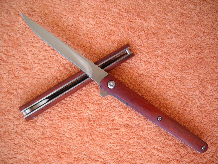 Нож складной на подшипниках Флиппер brown с чехлом, photo number 4