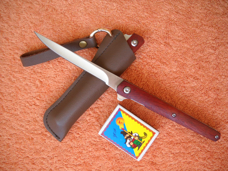Нож складной на подшипниках Флиппер brown с чехлом, фото №6