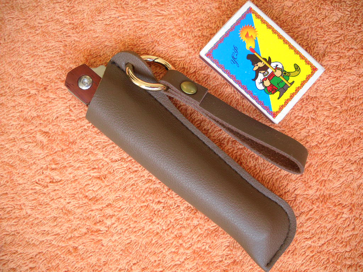 Нож складной на подшипниках Флиппер brown с чехлом, фото №7