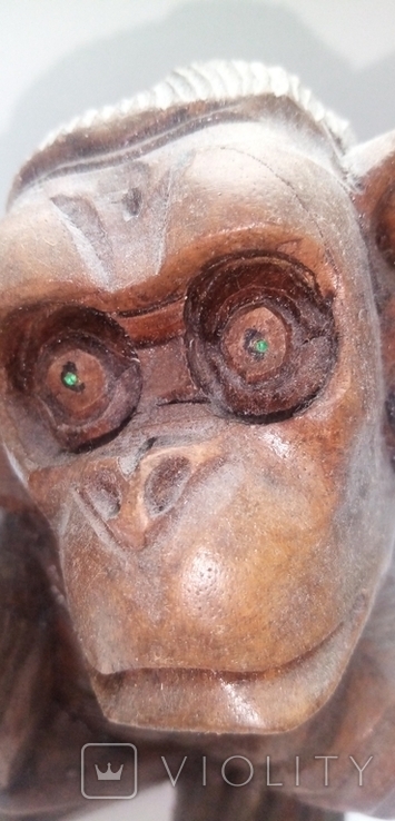 Мавпа червоне дерево, очі 2 смарагди 1,2мм., висота 16 см., фото №5