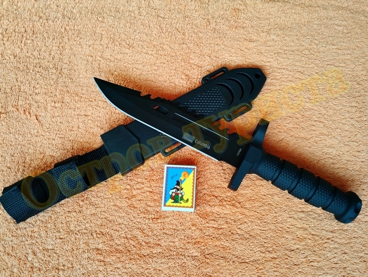 Нож охотничий Columbia 1378A с пластиковым чехлом 32см, фото №2