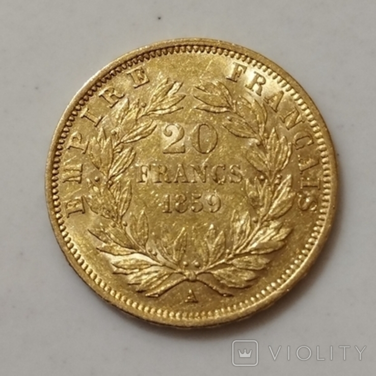 20 франків 1859р.Франція., фото №8