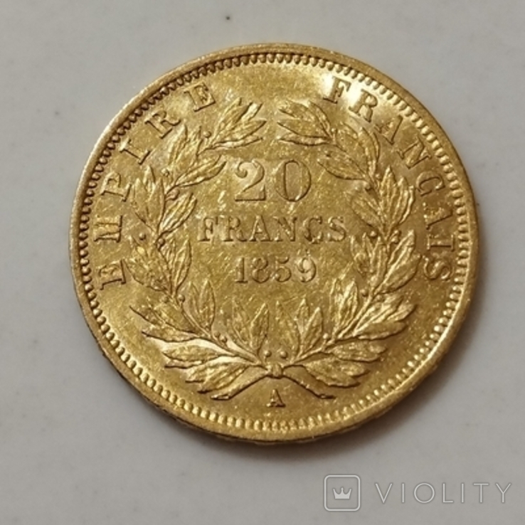 20 франків 1859р.Франція., фото №9