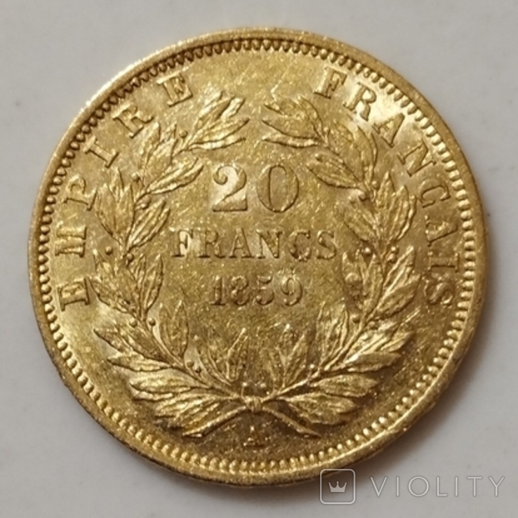 20 франків 1859р.Франція., фото №12