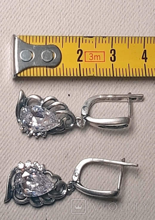 Сережки з камінням Срібло 925 8,17гр, фото №7