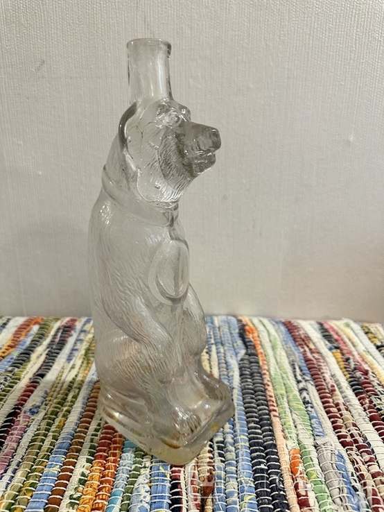 Стеклянная бутылка медведь для вина, фото №3