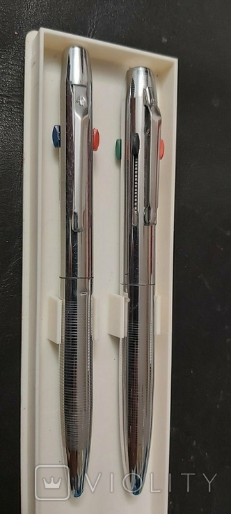 Набор шариковых 4х цветных ручек ручка времён СССР, фото №7