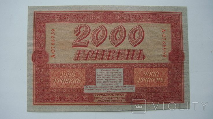 УНР 2000 гривен 1918, фото №2