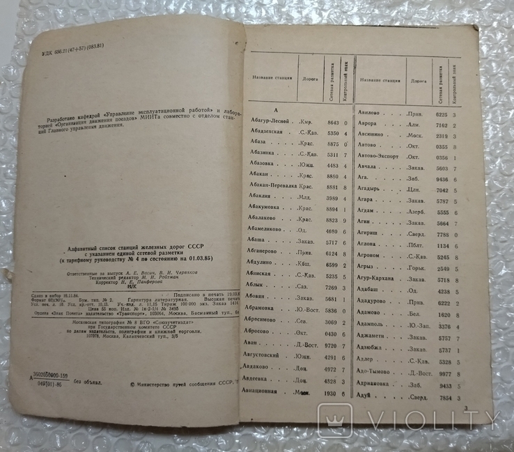 Алфавитный список станций железных дорог СССР, фото №4