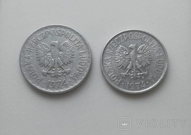  50 грошей, 1 злотый 1974 год. Польша, фото №3