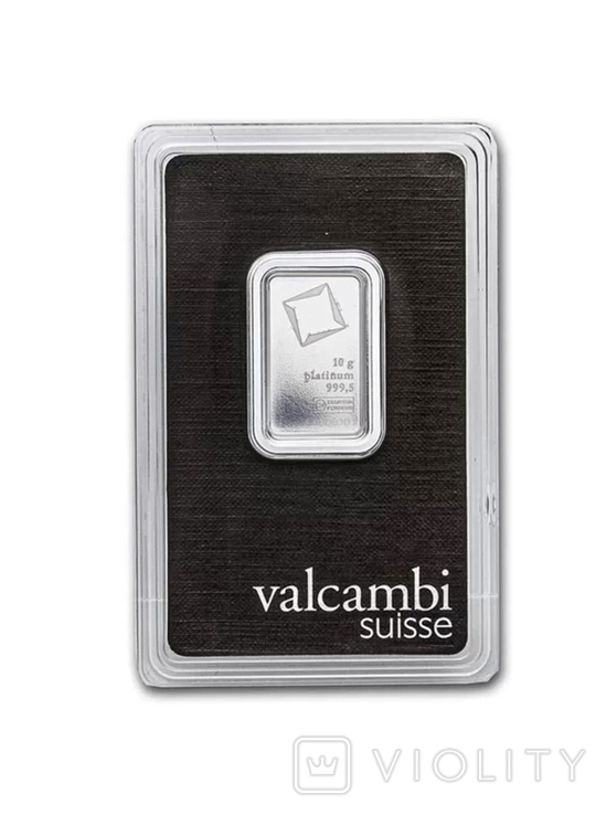 Платина злиток 10 грамів Valcambi, фото №2