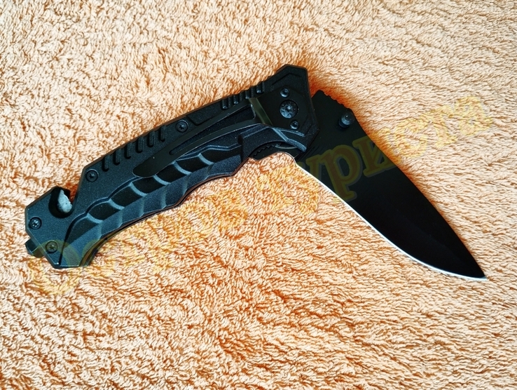 Нож складной Black Hawk стропорез бита клипса 21см, фото №6