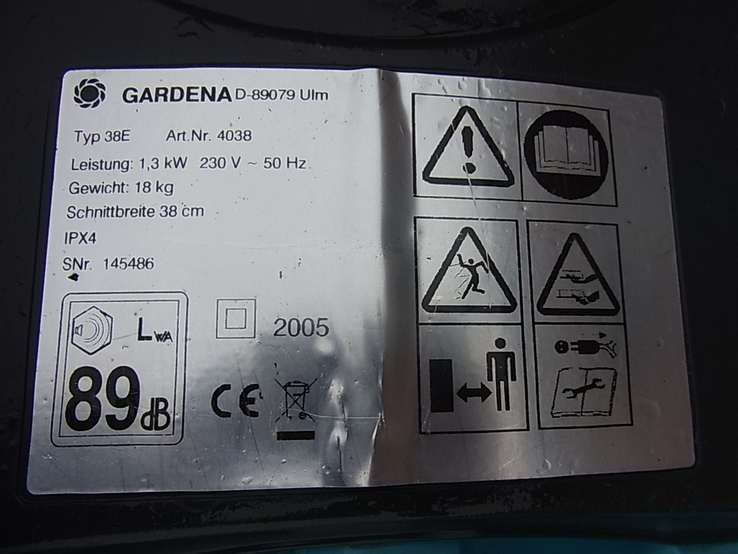 Газонокосарка GARDENA 1300 W № - 8 з Німеччини, numer zdjęcia 8