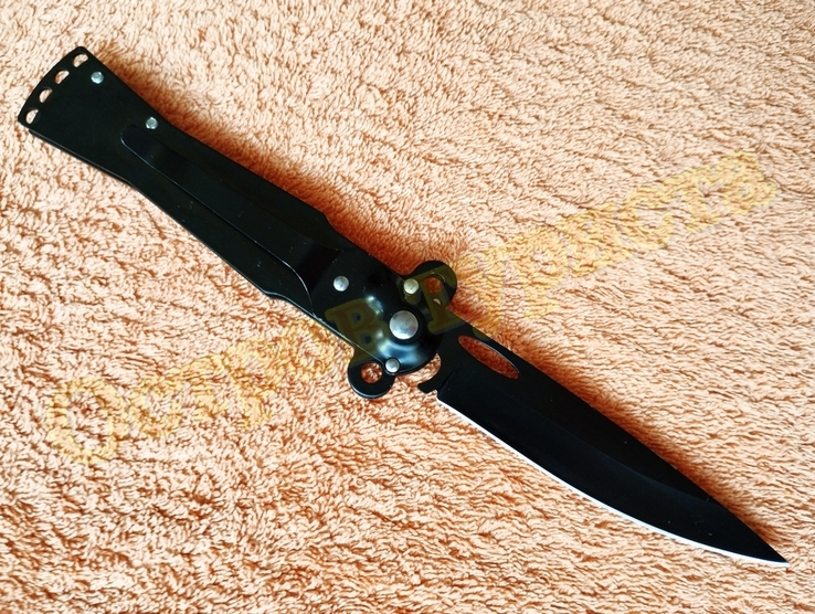 Нож на кнопке выкидной складной с клипсой 22 см, фото №4