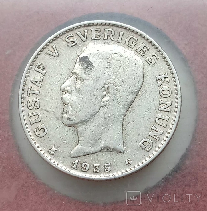 1 крона 1935 года Швеция, фото №3