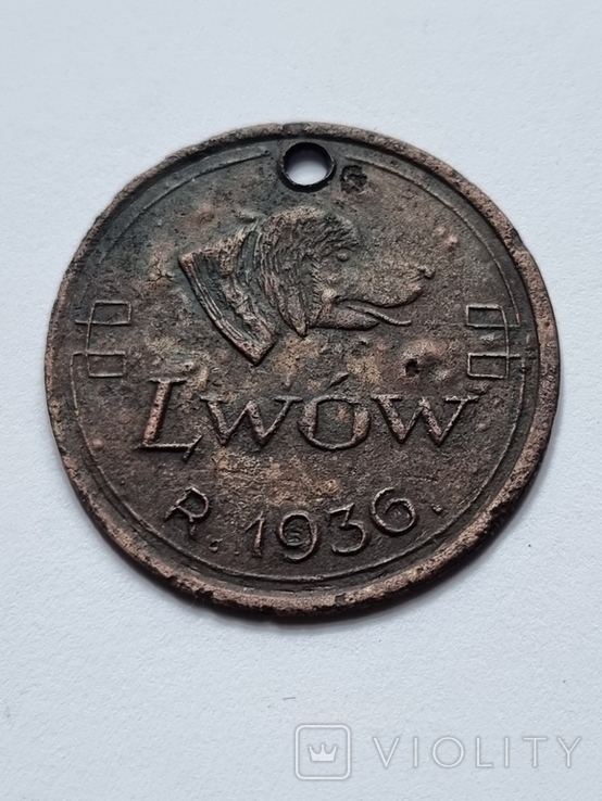 Собачий жетон Lwow 1936, фото №2