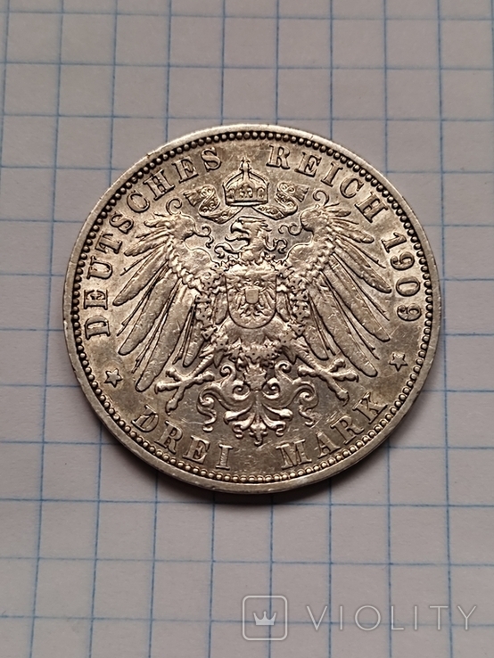 3 марки 1909 г. Германской империи., фото №3