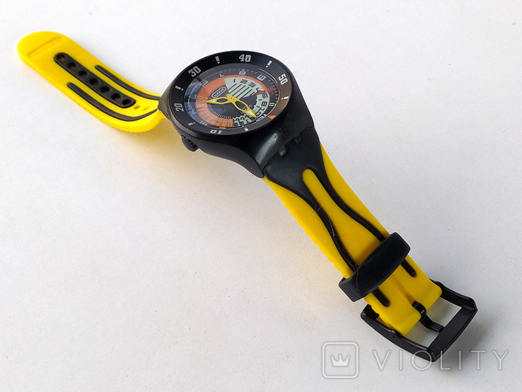 Часы швейцарские Swatch Farfallino Giallo для дайвинга и плавания, фото №9