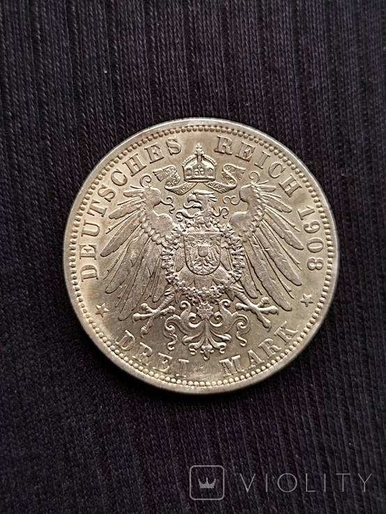 3 марки 1908 г. Баден. Германская империя., фото №3