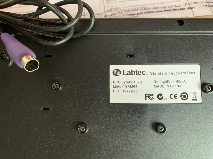 Labtec Standart Keyboard Plus чорна клавіатура PS/2., photo number 4