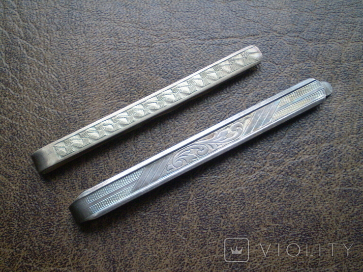  Серебро зажимы для галстуков СССР 13,46г, фото №2