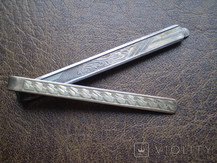  Серебро зажимы для галстуков СССР 13,46г, фото №3