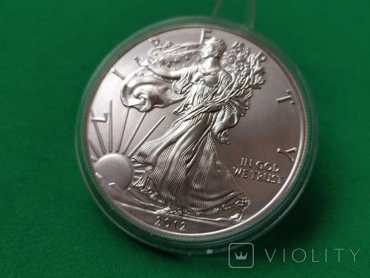Шагающая Свобода 2012. 1 Доллар США. Серебро 999 (3), фото №3