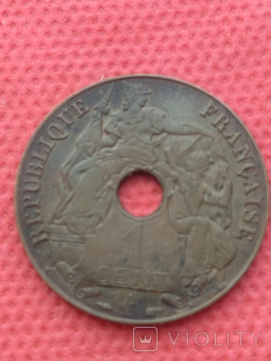 Французский Индокитай 1 цент 1938 г ., фото №3
