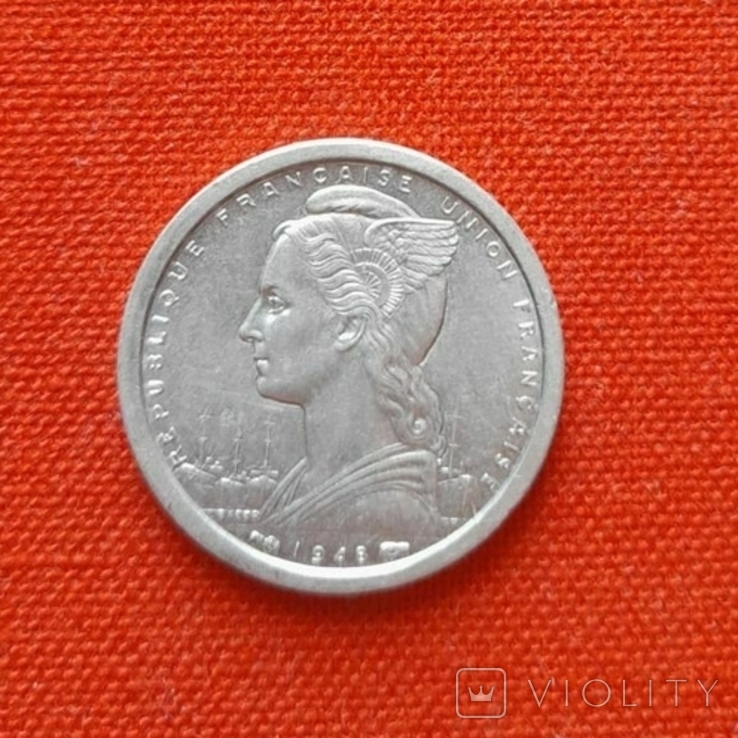 Камерун 1 франк 1948г., Французский, фото №2