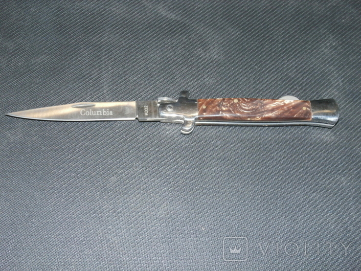 Cкладной нож стилет Colunbia К032 Buffalo horn Classik italian plain (Flat Grind) stilatto, фото №4