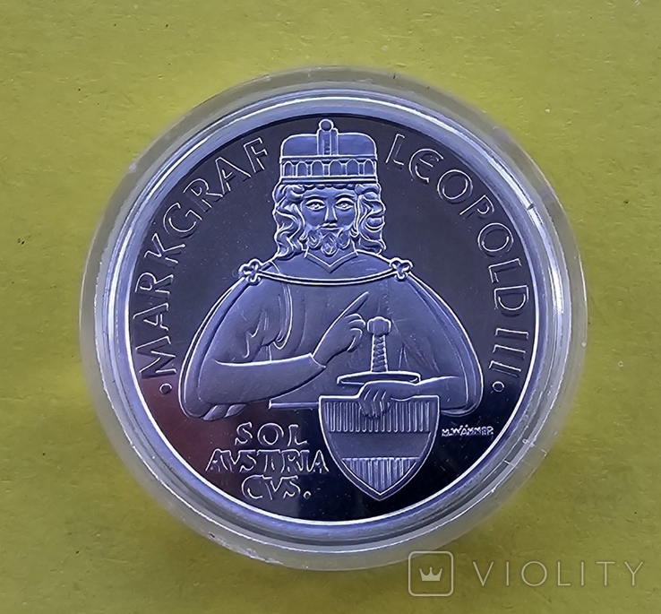 100 шилінгов 1996 Леопольд III. Срібло, фото №3