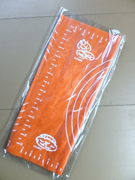 Силиконовый антипригарный коврик для выпечки и раскатки теста 40x30 коралл, photo number 3