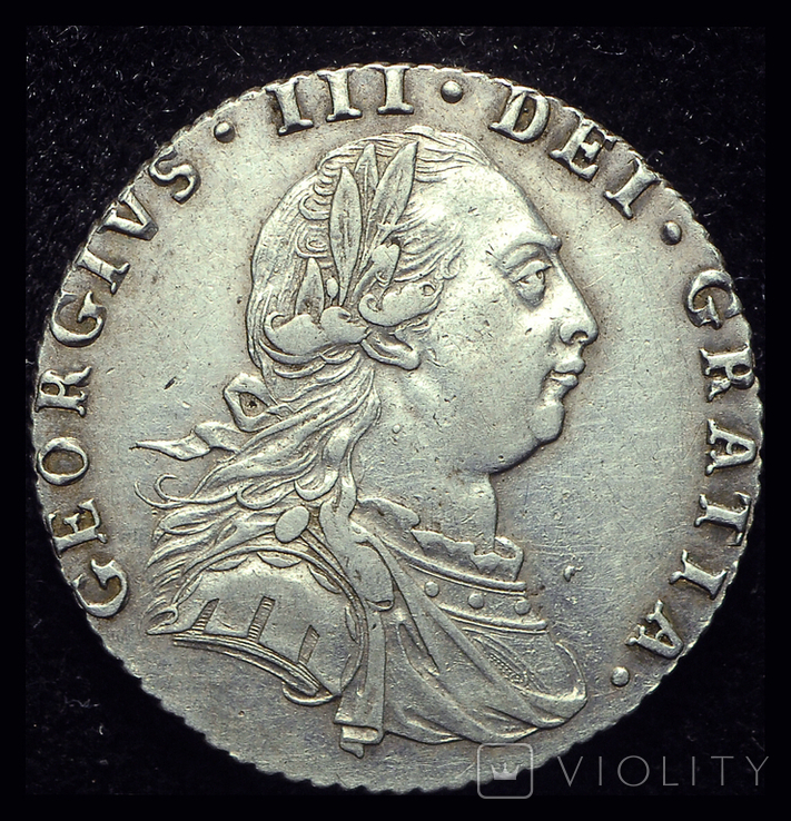 Великобритания 6 пенсов 1787 серебро, фото №3