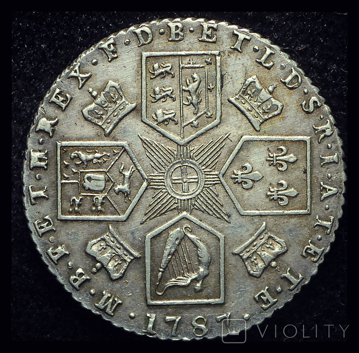 Великобритания 6 пенсов 1787 серебро, фото №2