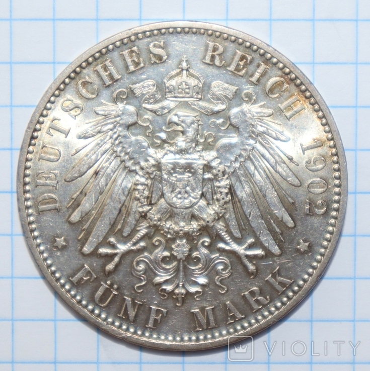 5 марок, 1902 год, Саксоня., фото №5