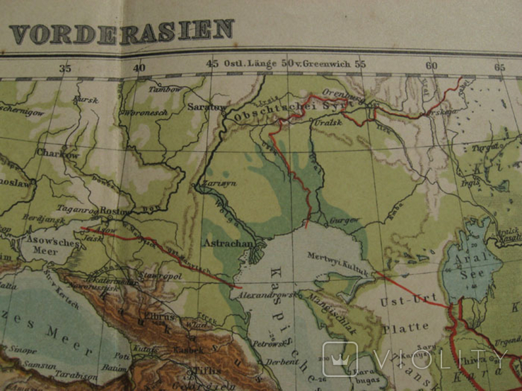 Палестина, Иерусалим. Передняя Азия, карта 1910г, 31х36 см, фото №10